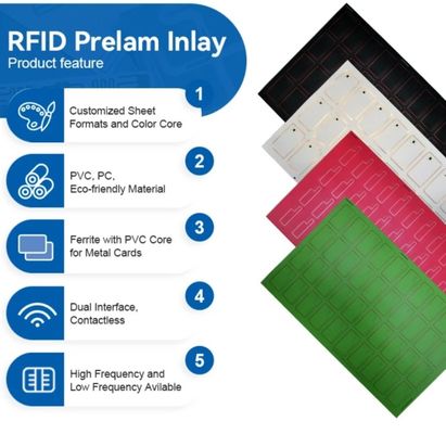 IC Fudad F08 Chip PVC RFID Smart Card Inlay / Prelam Sheets Voor de productie van RFID-kaarten