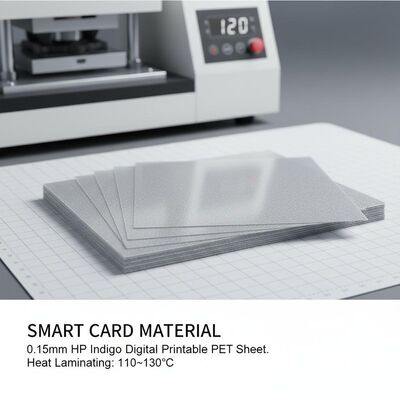 0.15mm HP Indigo Digitaal Afdrukbaar PET-blad voor Smart Card-materiaal met warmtelamineering bij 110~130°C