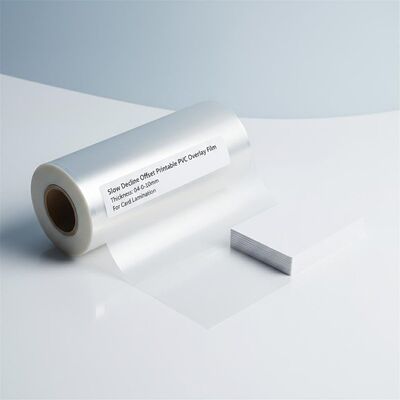 Langzame Verlaging Offset Printbare PVC Overlay Film met 0,04-0,10 mm Dikte voor Kaartlaminatie