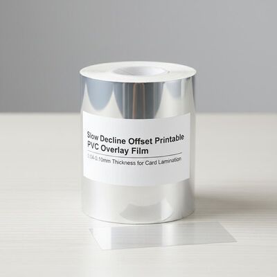 Langzame Verlaging Offset Printbare PVC Overlay Film met 0,04-0,10 mm Dikte voor Kaartlaminatie