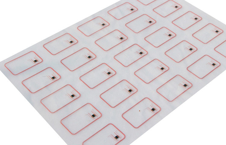 5x5 Pvc Rfid Inlay / Prelam Sheets Voor Rfid Cards Productie F1108 TK4168 Chip